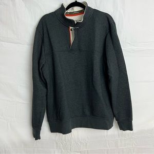 Orvis Men's Sweater Size Large L Gray Henley Pullover Sweater Long Sleeve